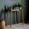 Blair Oak Console Table with Glass Top Table