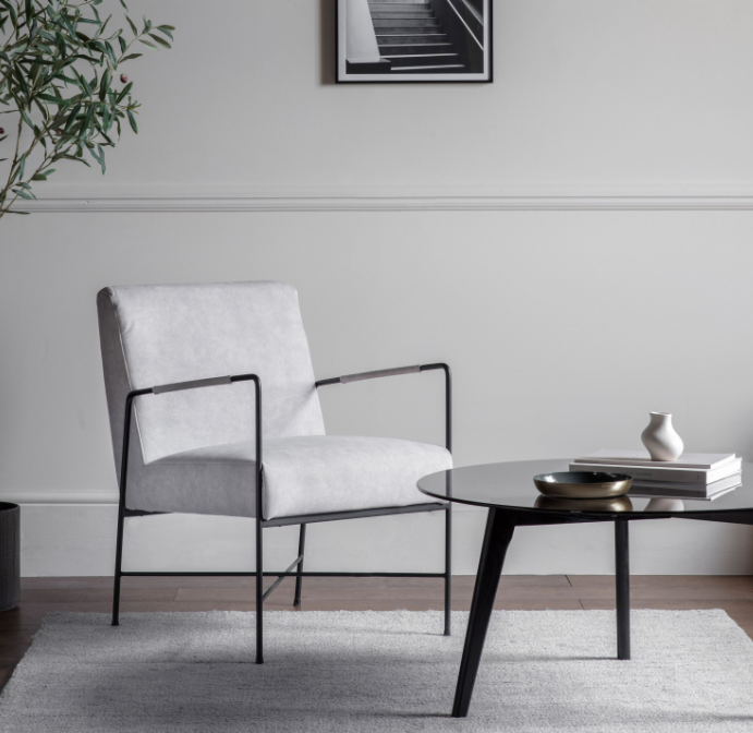 Charillo White Armchair