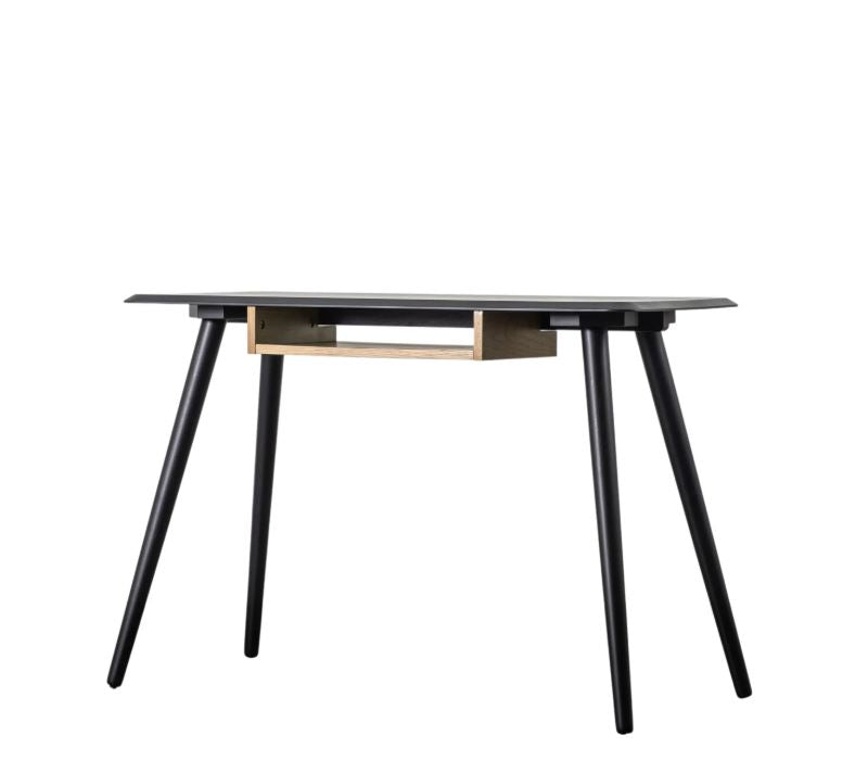 Maddox Black Desk with Shelf