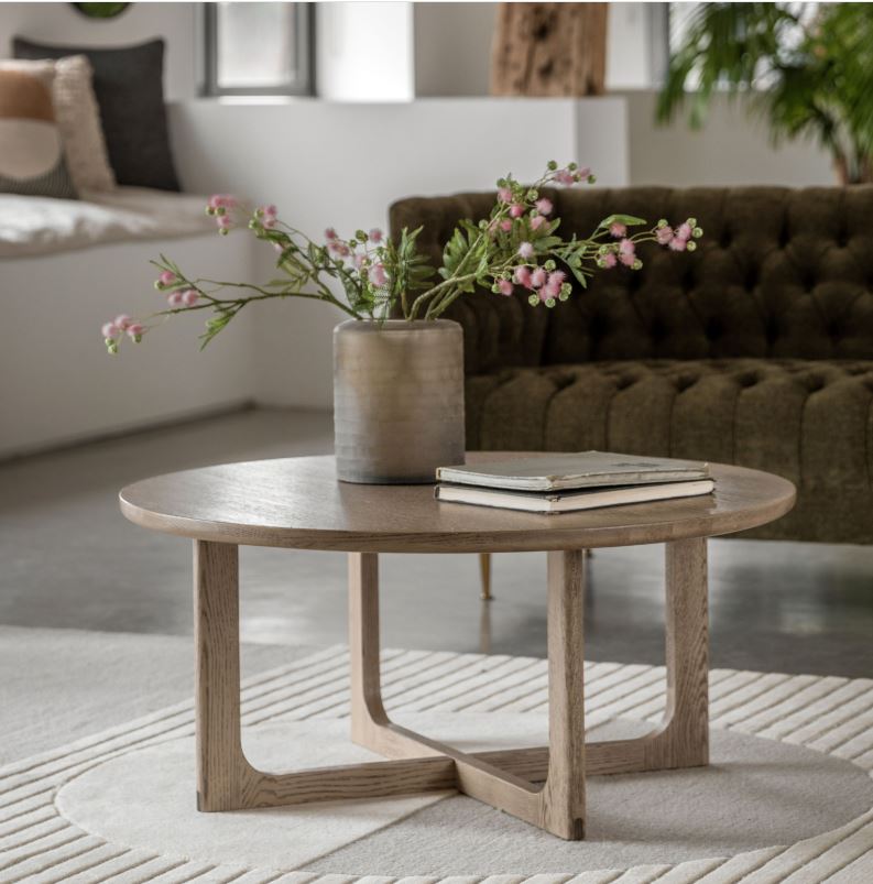 Crithlow Round Coffee Table Smoked Oak