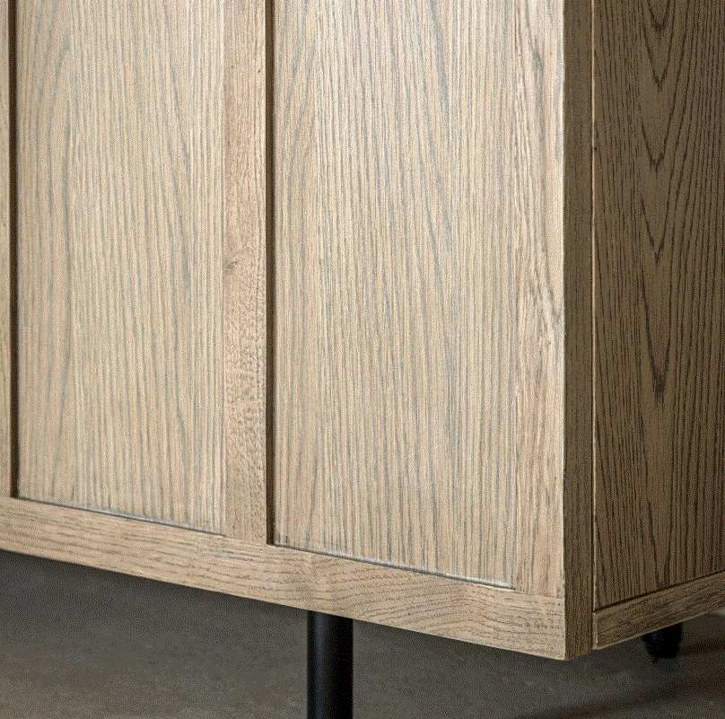 Pietro Wide Oak 4 Door Sideboard Cabinet