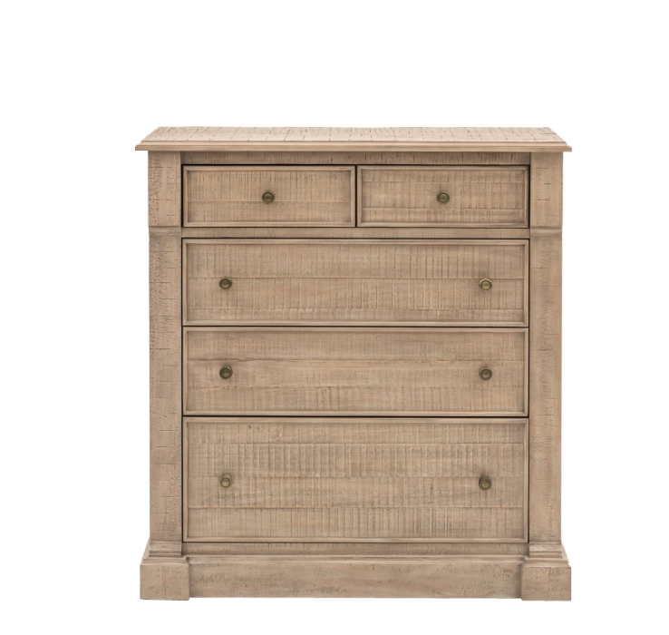 Vivo Natural Pinewood 5 Drawer Chest