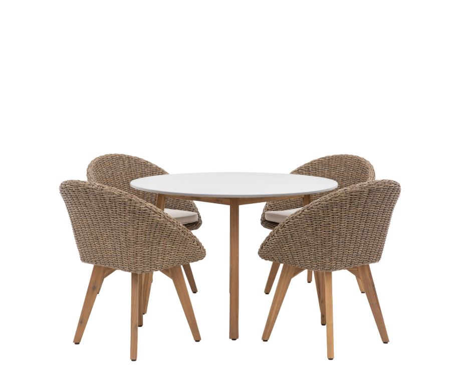 Artis Outdoor Rattan Garden 4 Seat Dining Set