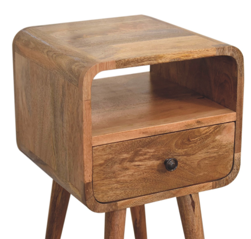 Mini Curved Open Bedside Table