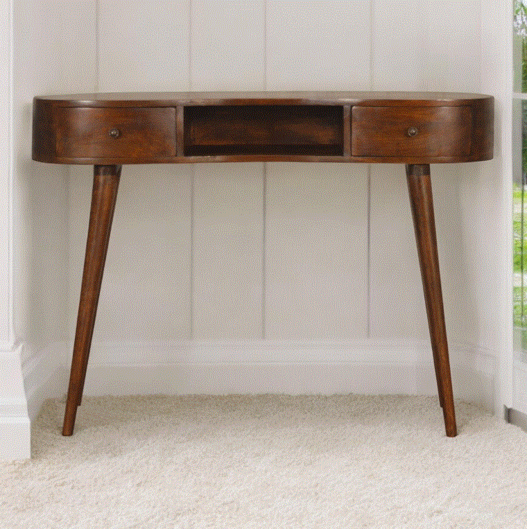 Wave Chestnut Mango Wood Desk – Desser