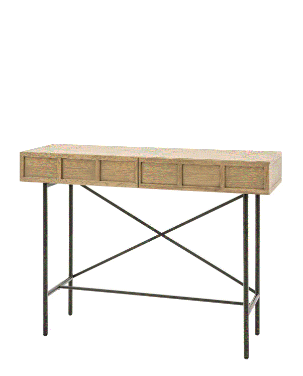 Pietro Oak 2 Drawer Console Table