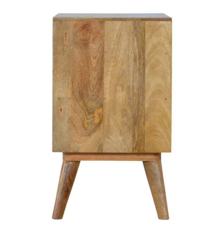 Grey and White Mango Wood 2 Drawer Bedside Table