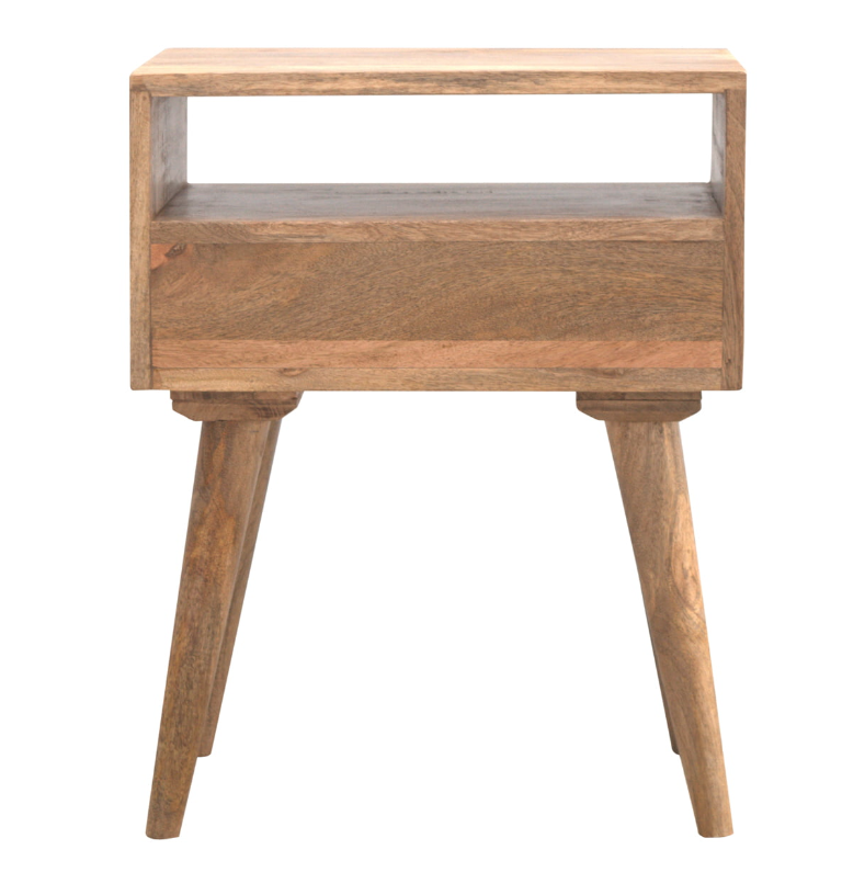 Modern Mango Wood Bedside Table with Open Slot