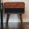 Curved Mango Wood Bedside Table