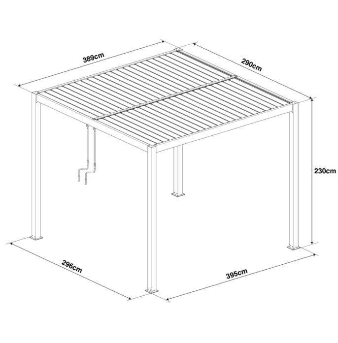 Coral 3x4m Pergoal with LED Lighting- Grey Frame