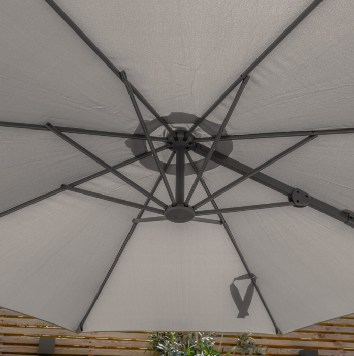 Halo 3m Round Rotating Cantilever Parasol in Beige