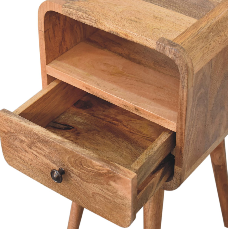 Mini Curved Open Bedside Table