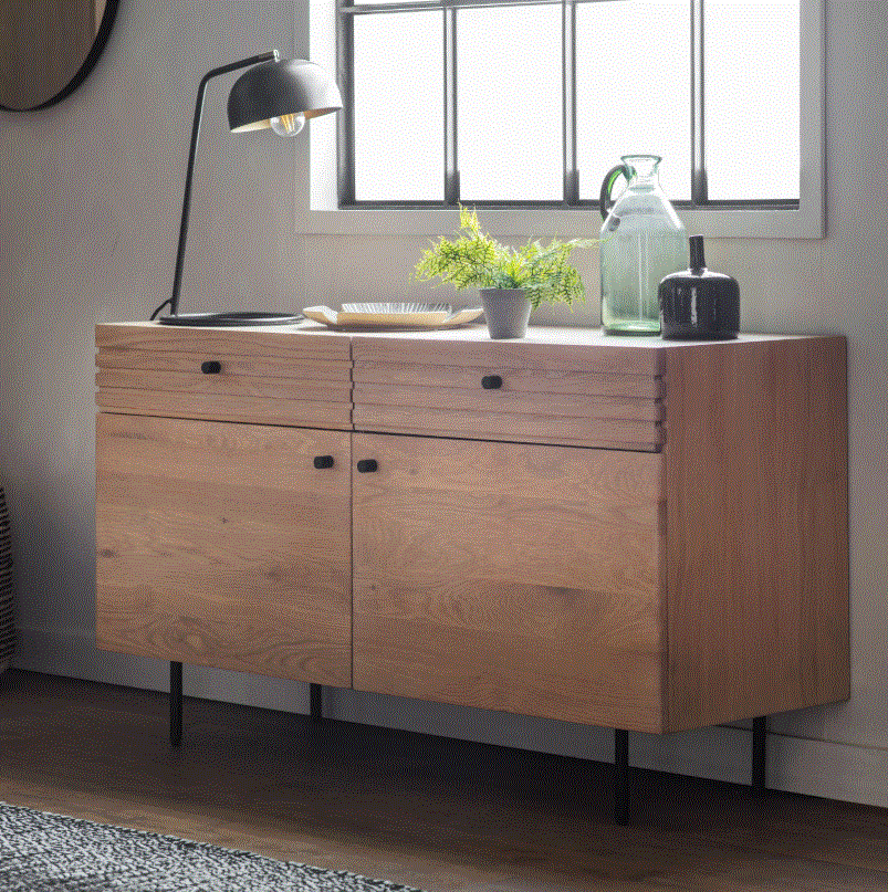 Okayino 2 Drawer 2 Door Oak Sideboard