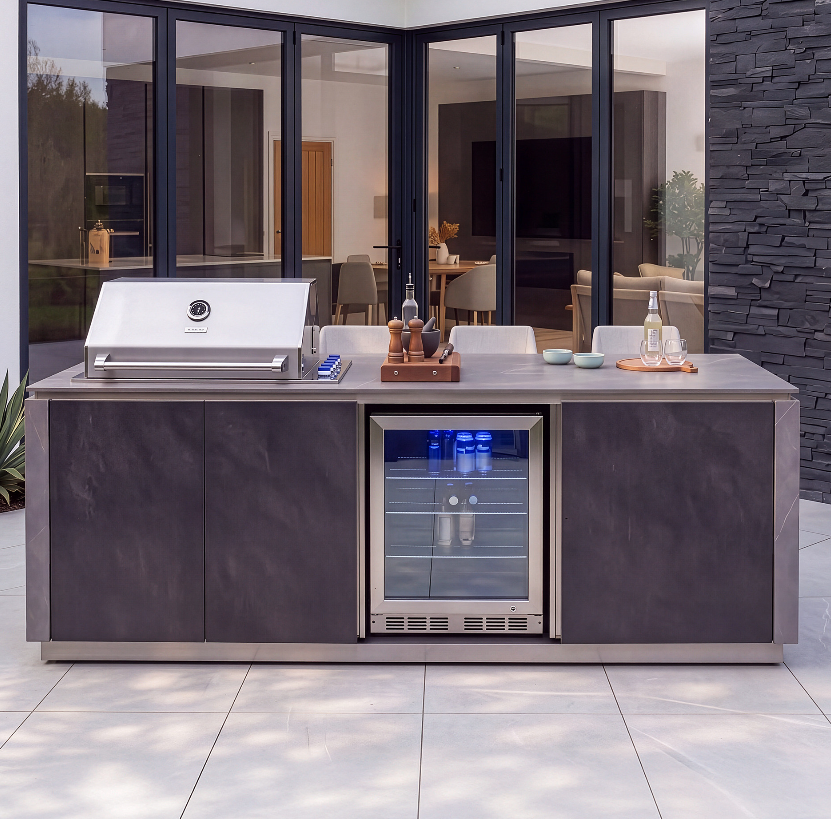 Enrico Outdoor Kitchen with BBQ & Fridge with Cover