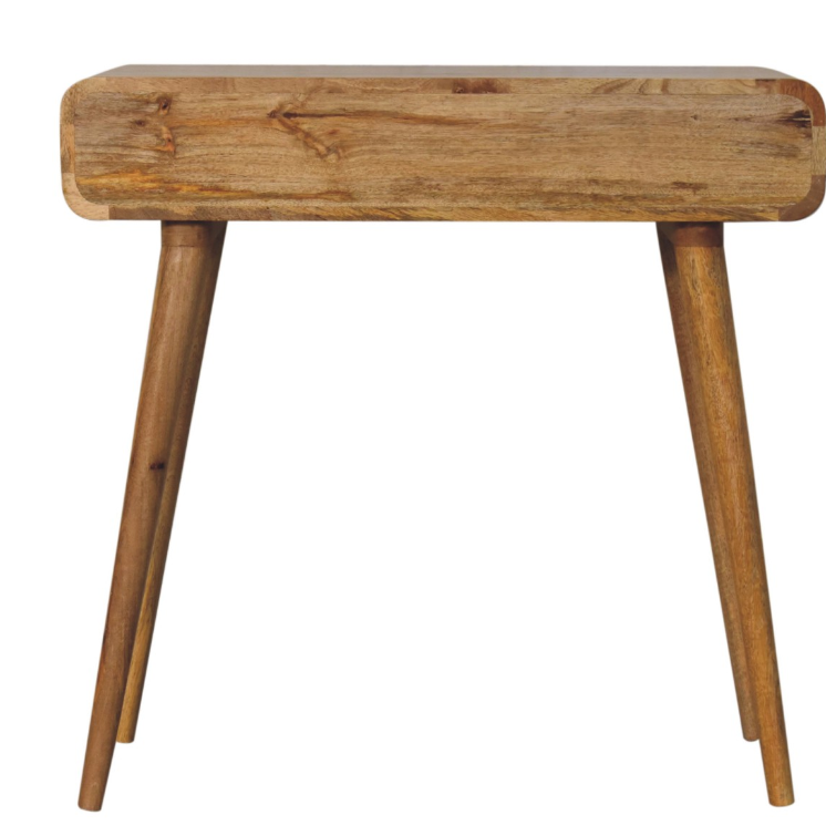 Curved 2 Drawer Mango Wood Hallway Table