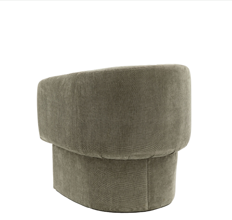 Arno Curved Armchair with Nest Footstool in Sage