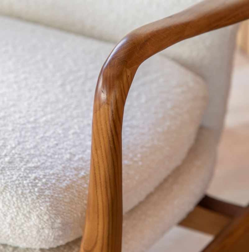 Jerina Wood Armchair Cream