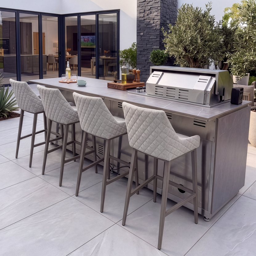 Enrico Outdoor Kitchen with BBQ & Fridge with Cover