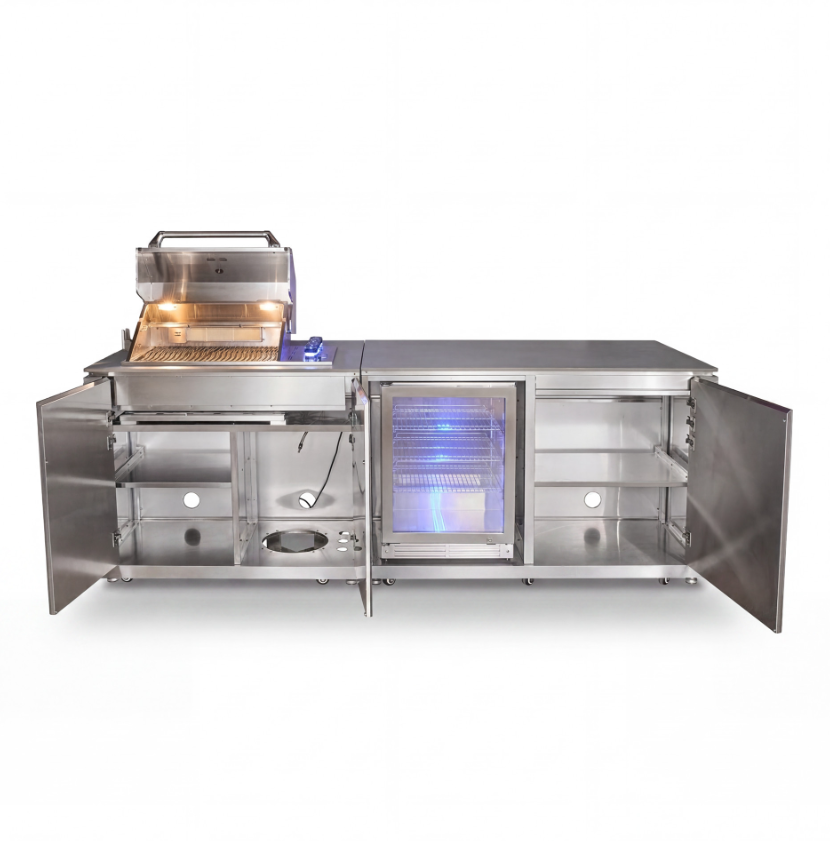 Enrico Outdoor Kitchen with BBQ & Fridge with Cover
