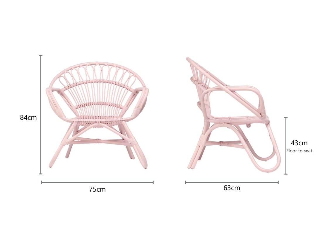 Pink Nordic Rattan Chair