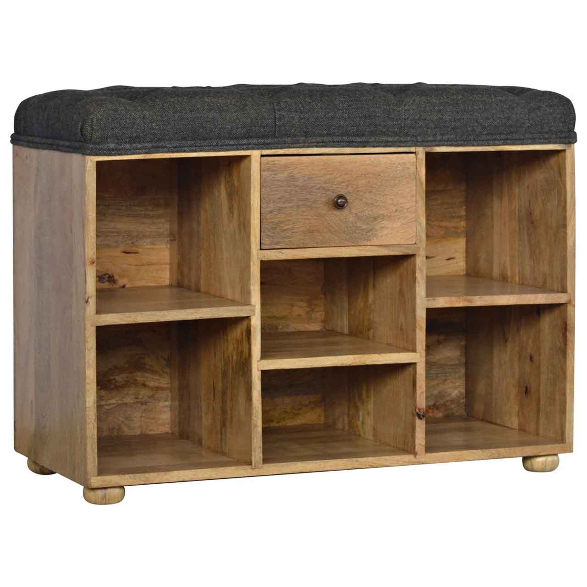 Cushioned Top Storage Bench Mango Wood