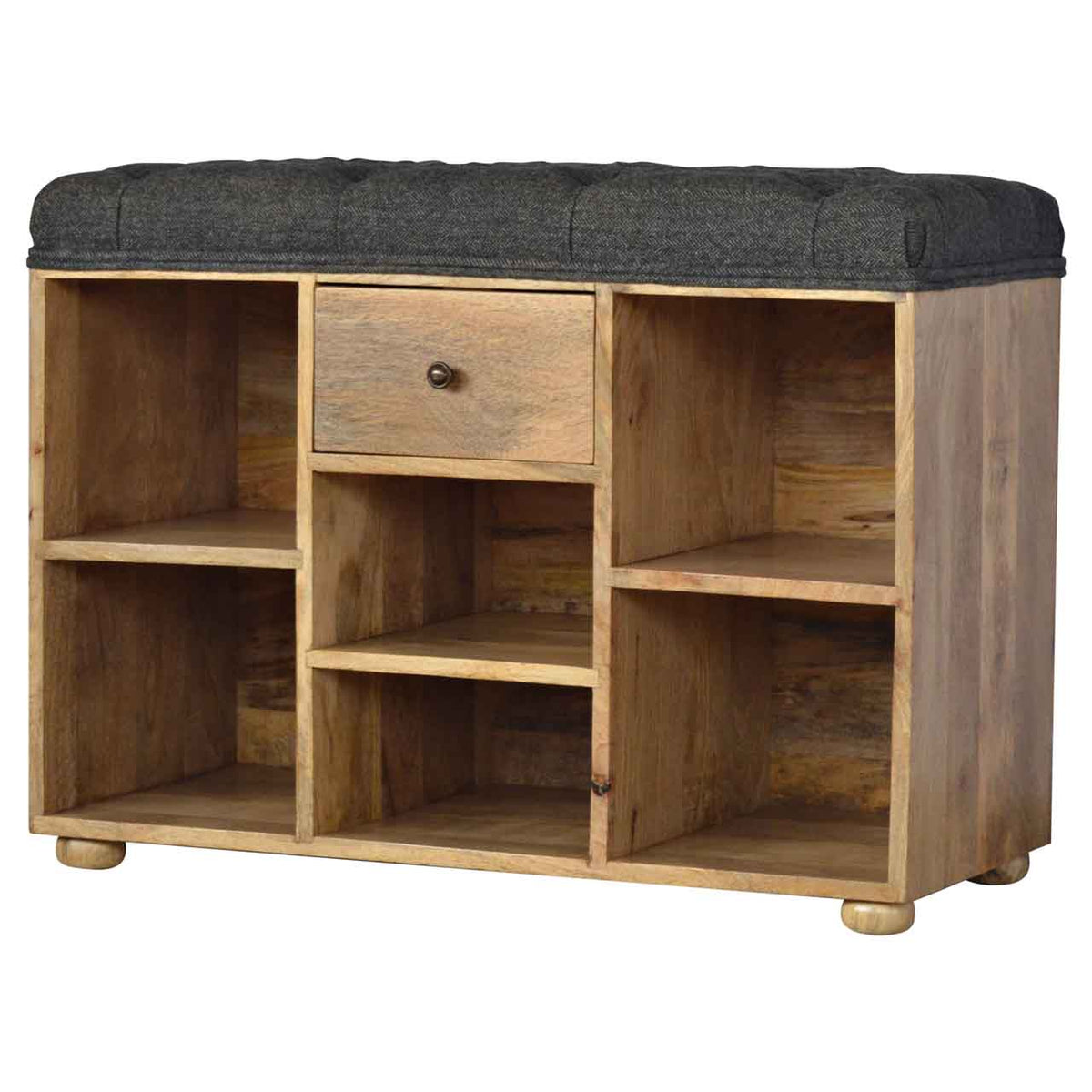 Cushioned Top Storage Bench Mango Wood