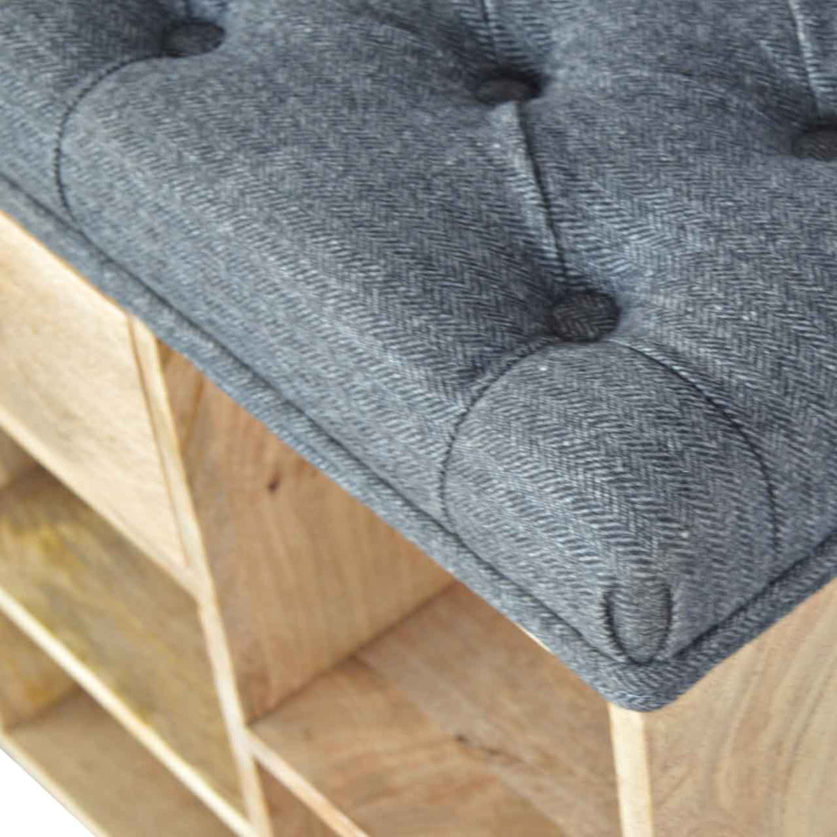 Cushioned Top Storage Bench Mango Wood