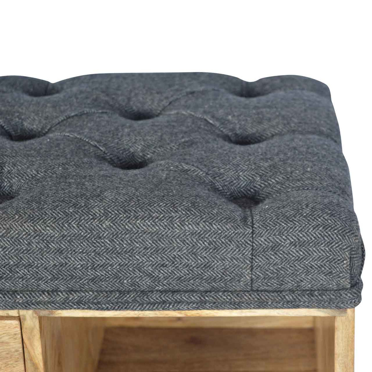 Cushioned Top Storage Bench Mango Wood