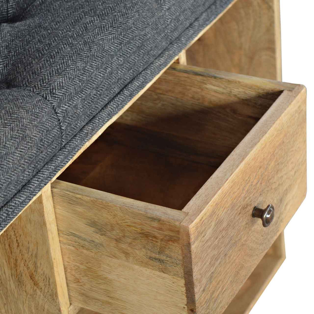 Cushioned Top Storage Bench Mango Wood