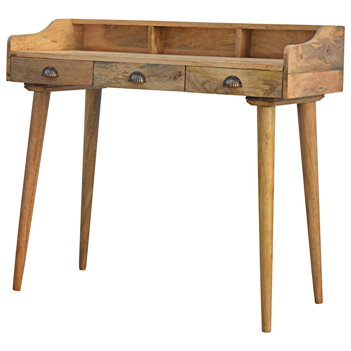 Gallery Mango Wood 3 Drawer Desk with Back and Sides