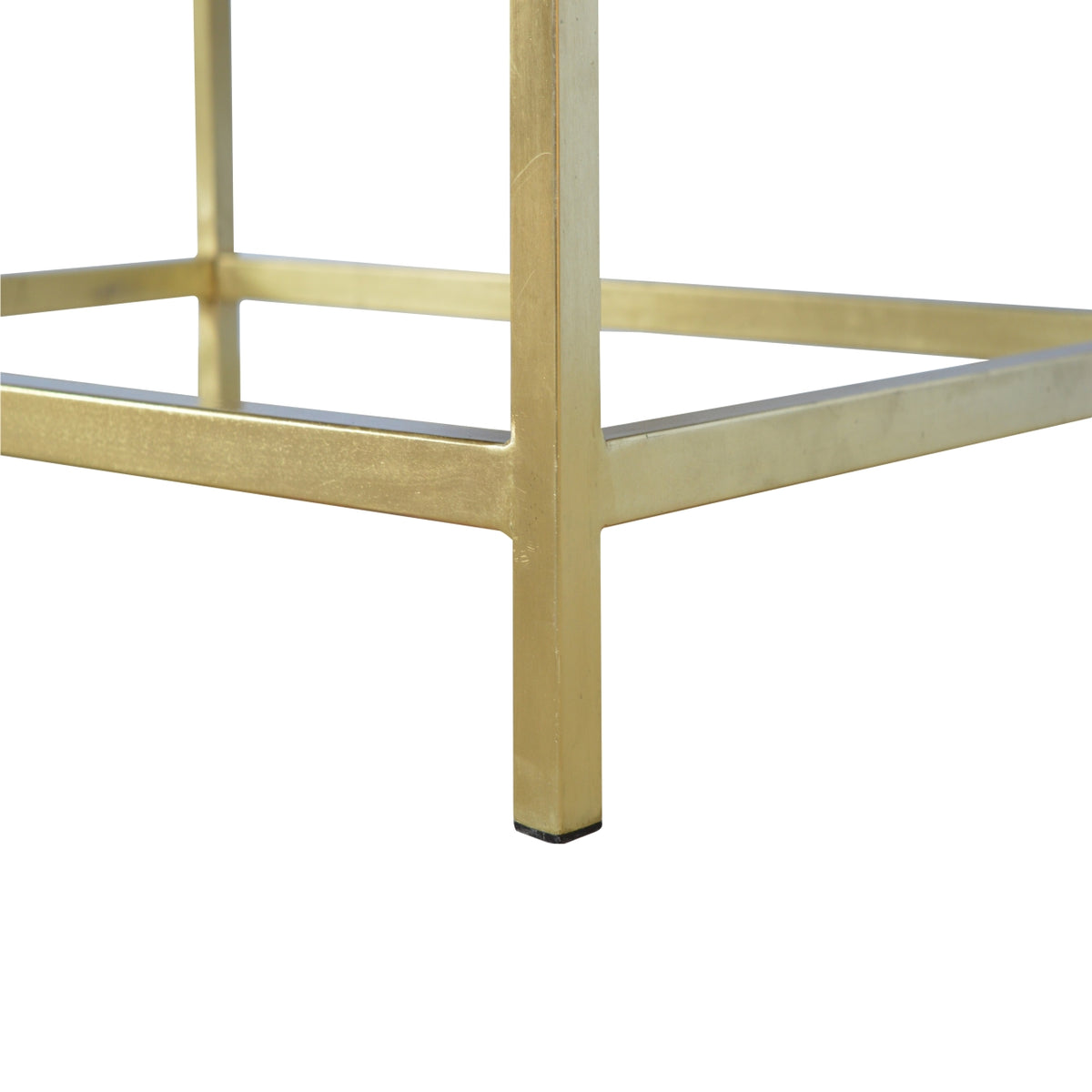 Rectangle Gold Coffee Table with Mango Wood Top