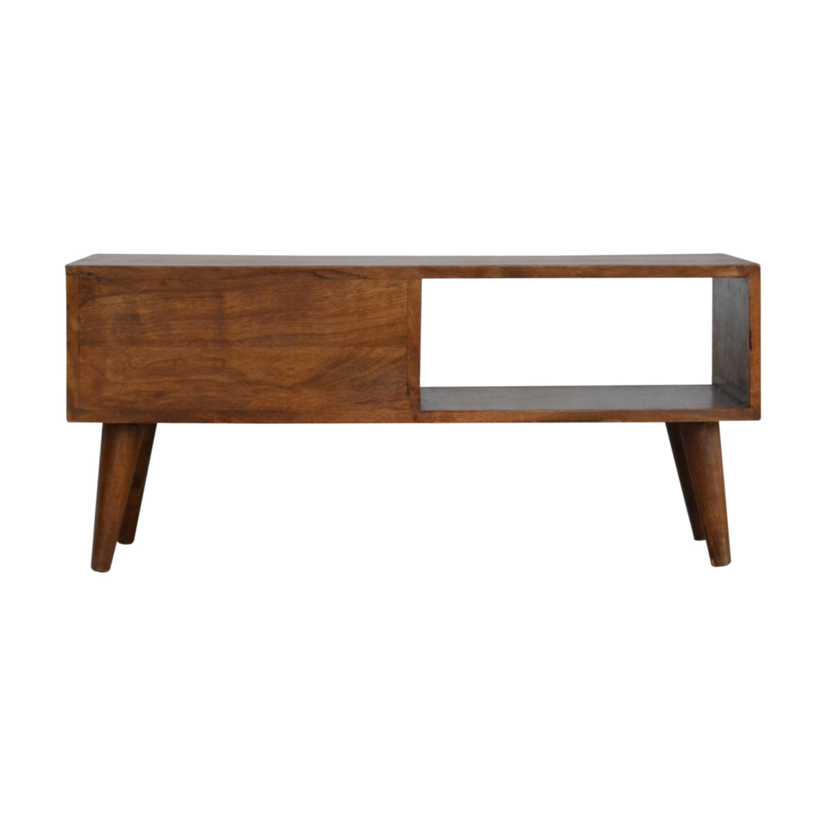 Chestnut Prism Sliding Mango Wood TV Stand Media Unit