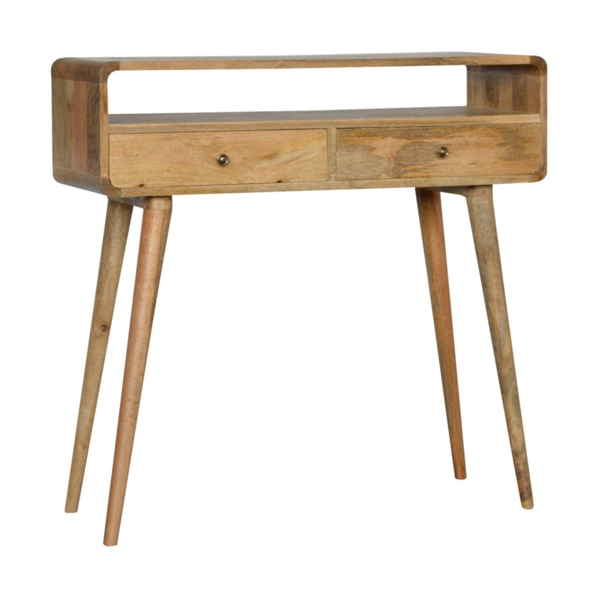 Curved 2 Drawer Mango Wood Console Table