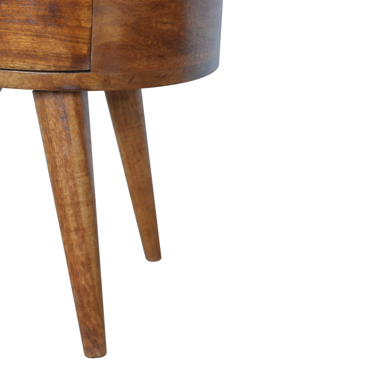 Chestnut Rounded Mango Wood 2 Drawer Bedside Table