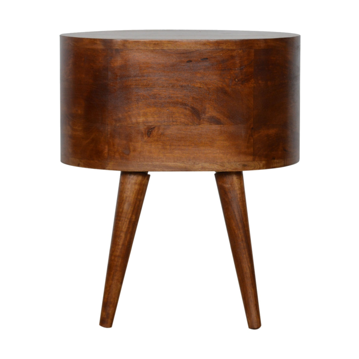 Chestnut Rounded Mango Wood 2 Drawer Bedside Table