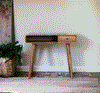 Curved 1 Drawer Mango Wood Desk