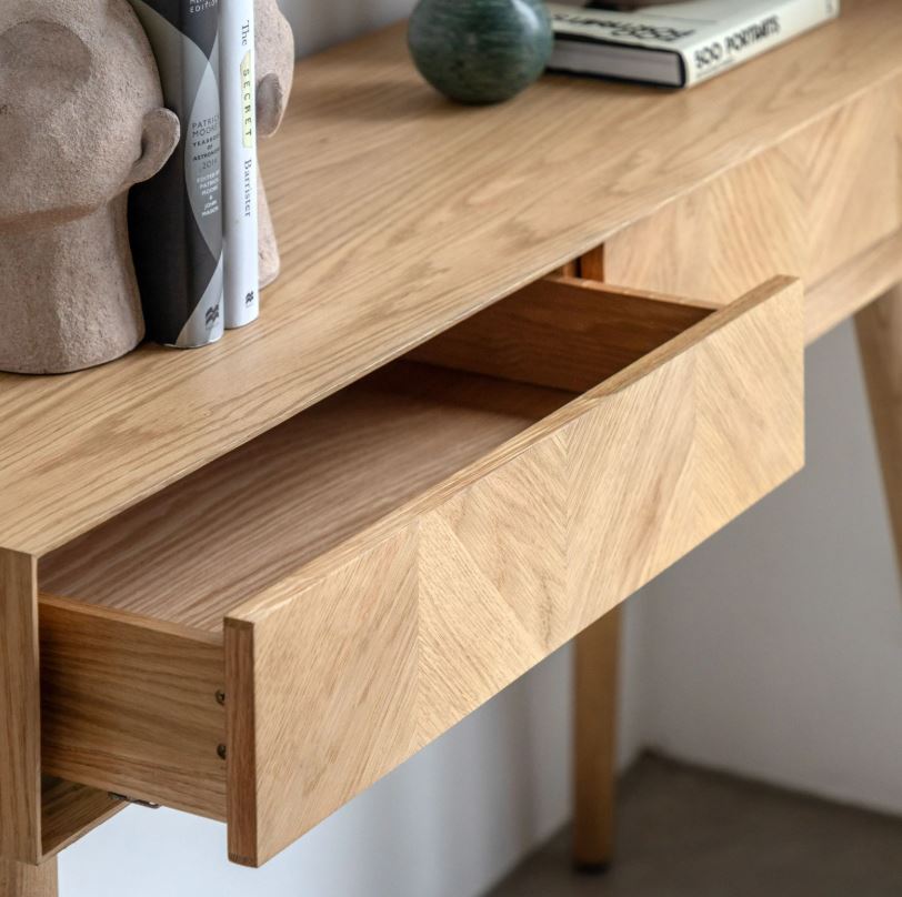 Mitrina Oak 2 Drawer Console Table