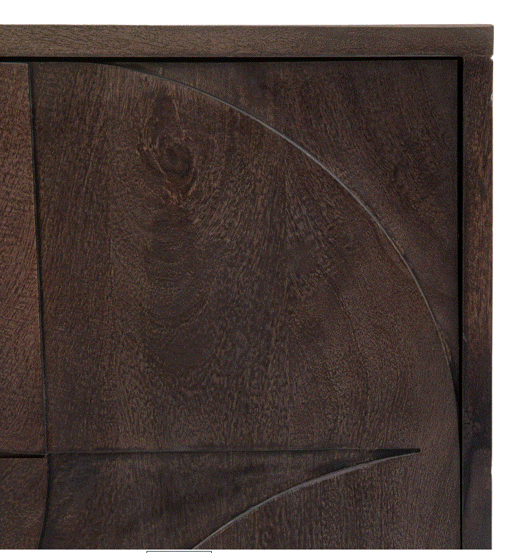 Shaw Mango Wood 4 Door Sideboard / Media Unit with Iron Legs