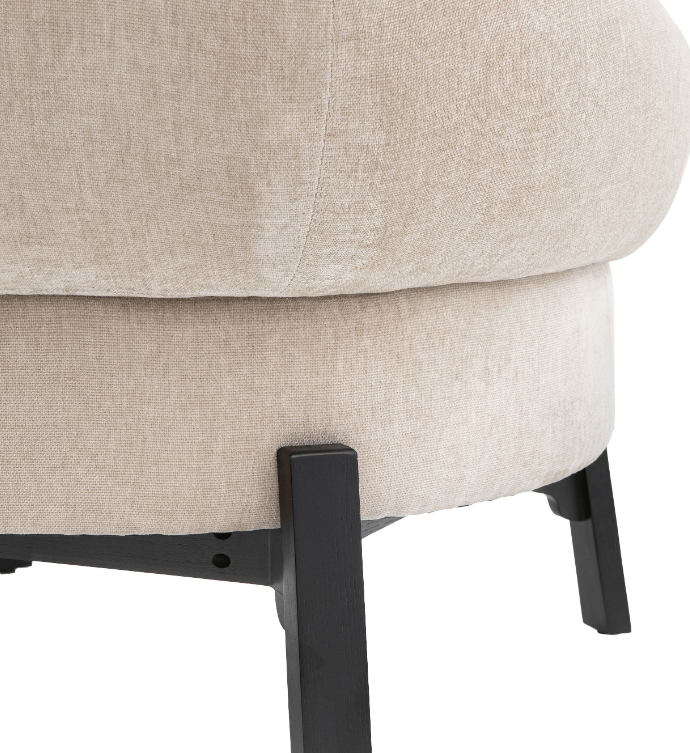 Avalon Upholstered Rounded Lounge Chair in Cream