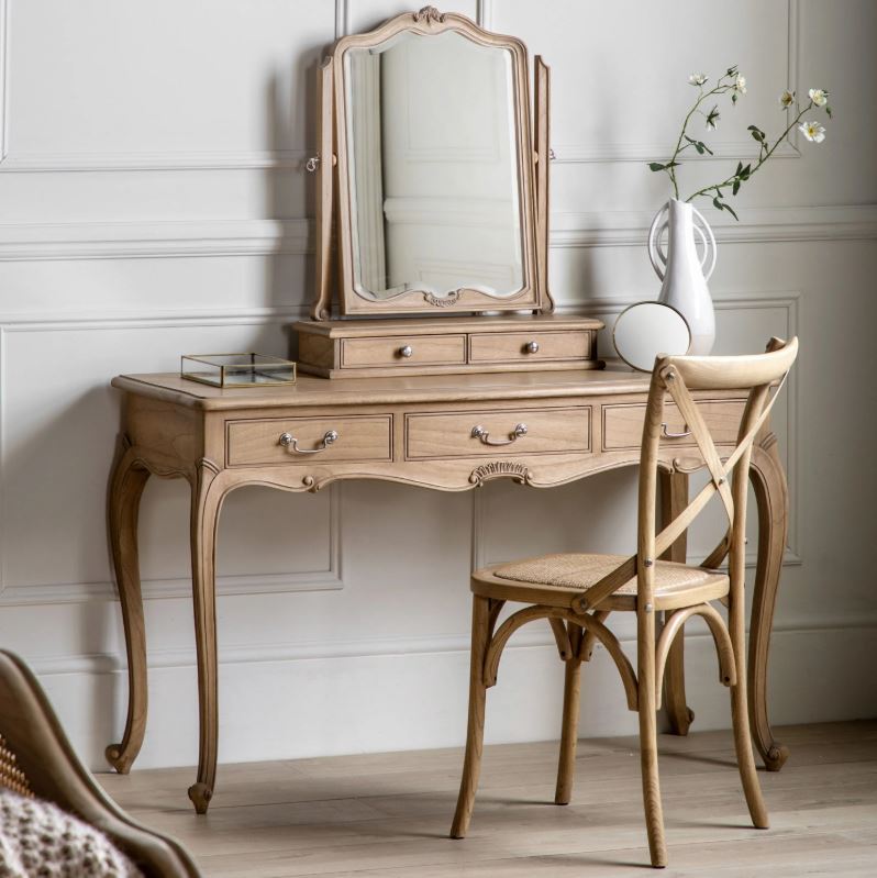 Cannes Vintage 3 Drawer Vanity Table