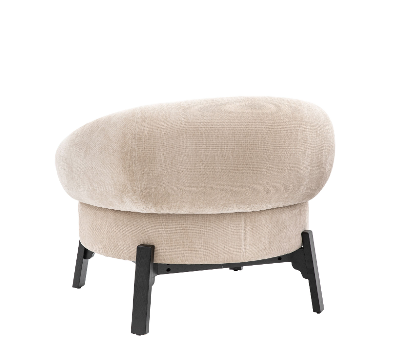 Avalon Upholstered Rounded Lounge Chair in Cream