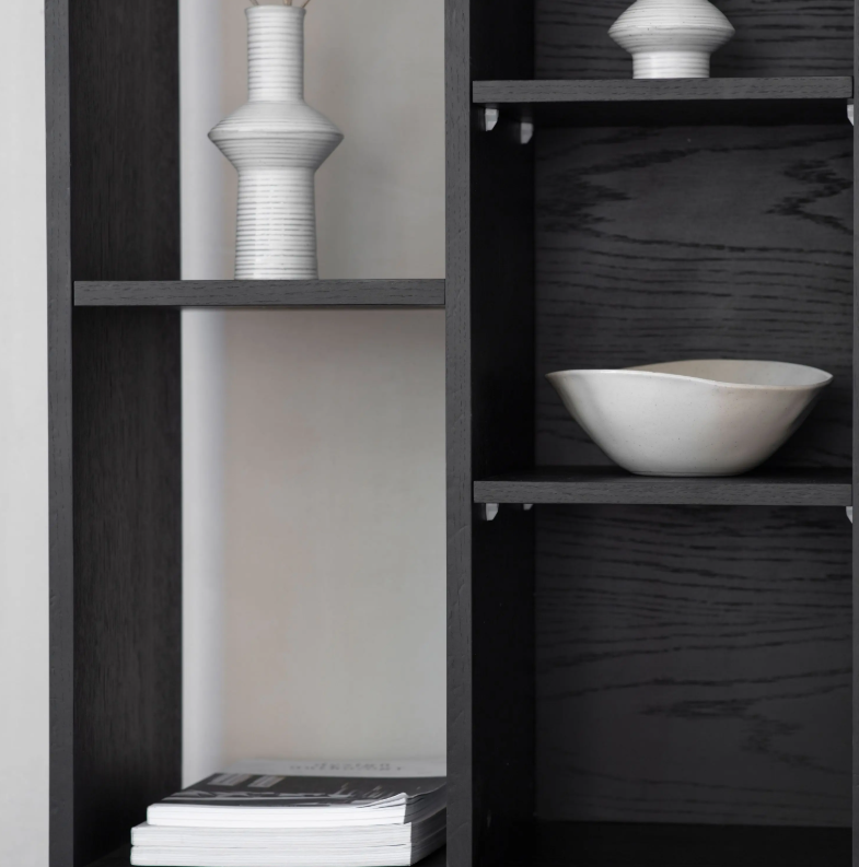 Bartivio Black & Brown Wooden Display Unit