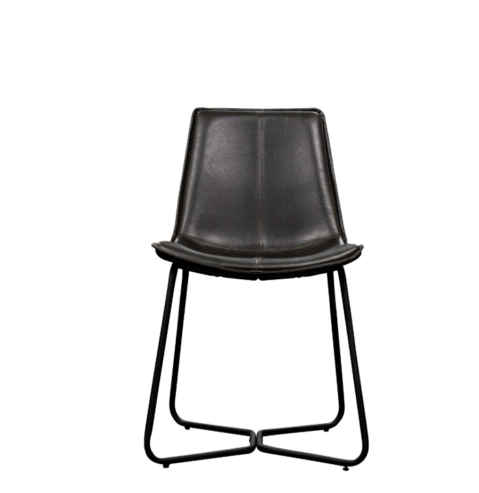 Hawton PU Black Leather Dining Chair (set of 2)