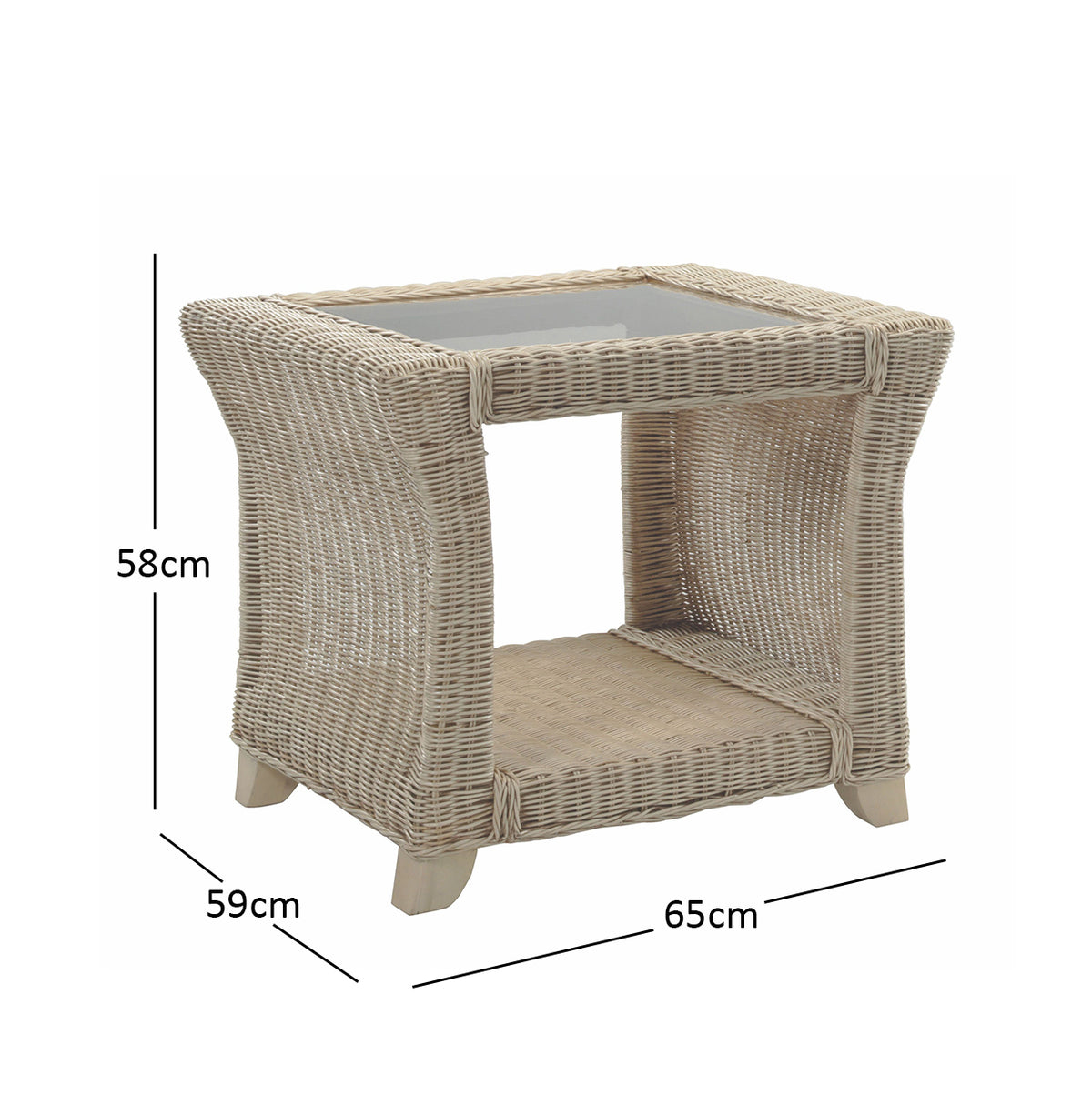 Clifton Lamp Table - Natural-Wash Rattan Side Table