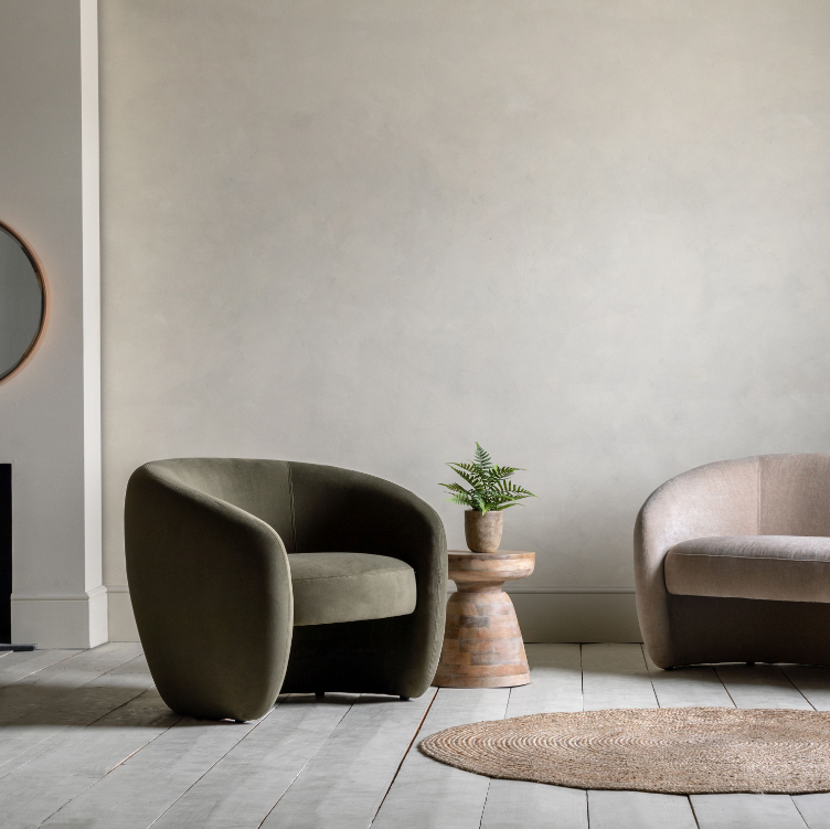 Corfu Curved Armchair in Green