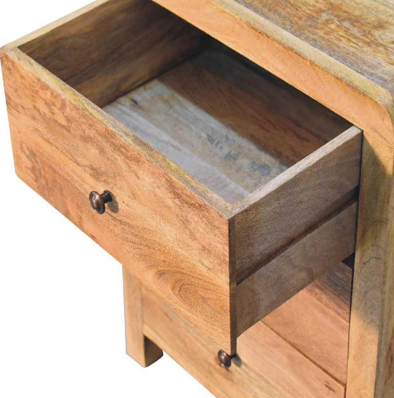 Aspen Mango Wood 3 Drawer Bedside Table