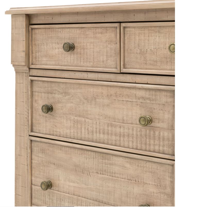 Vivo Natural Pinewood 7 Drawer Chest