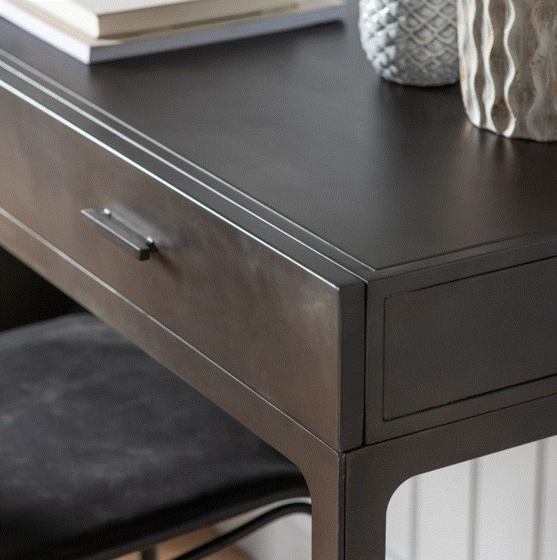 Otton Dark Grey 2 Wooden Drawer Desk