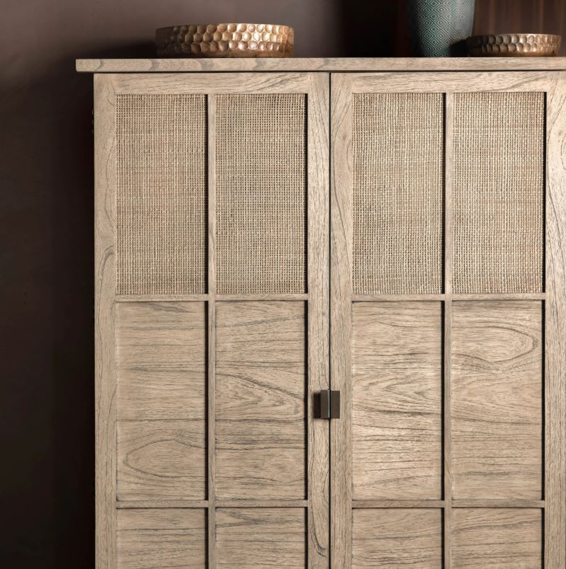 Kyrono Tall 2 Door Cupboard Oak Cabinet