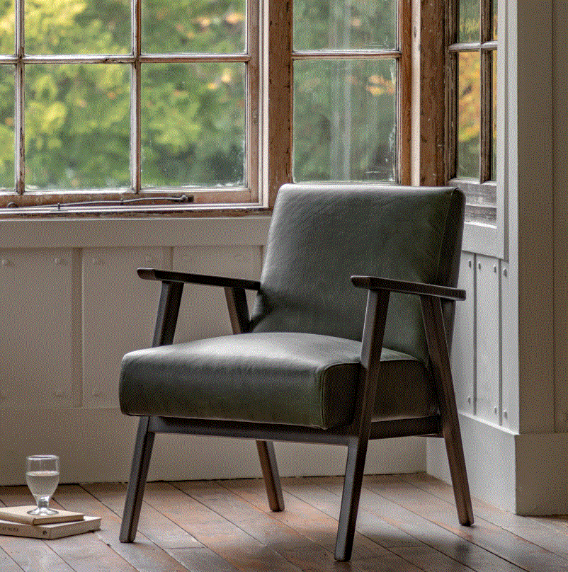 Neto Armchair Vintage Green Leather